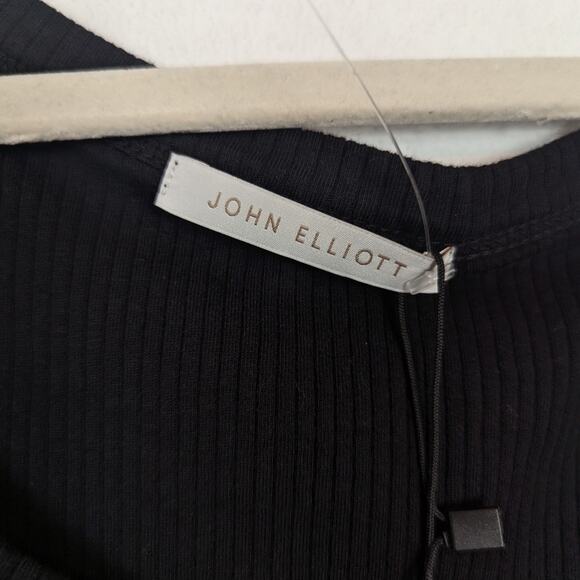 NWT John Elliott Black Cotton Ribbed Tank Dress - Picture 5 of 9